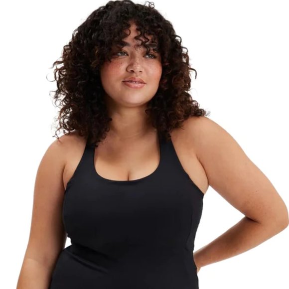 NWT girlfriend collective Paloma Racerback dress in black size L - Picture 1 of 6